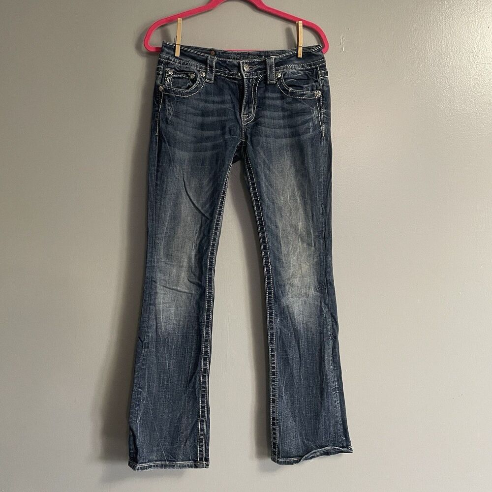 Miss Me Size 29 Signature Boot Cut Women’s Denim Bedazzled 33” Inseam
